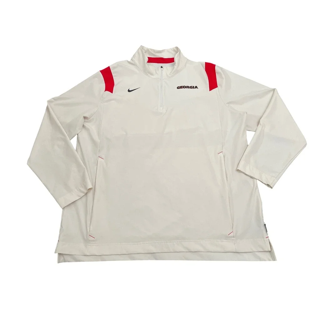 Georgia Bulldogs Nike Windbreaker 1/4 Zip XXL White Lightweight Breathable
